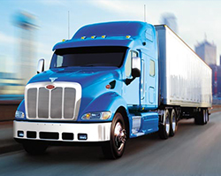 ATM Logistics Fleet Blue Bus Truck